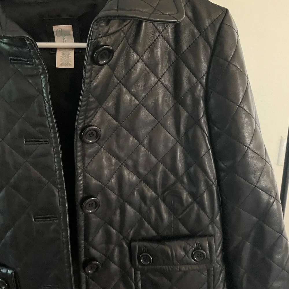 Aqua leather jacket - size 10 - Picture 2 of 6